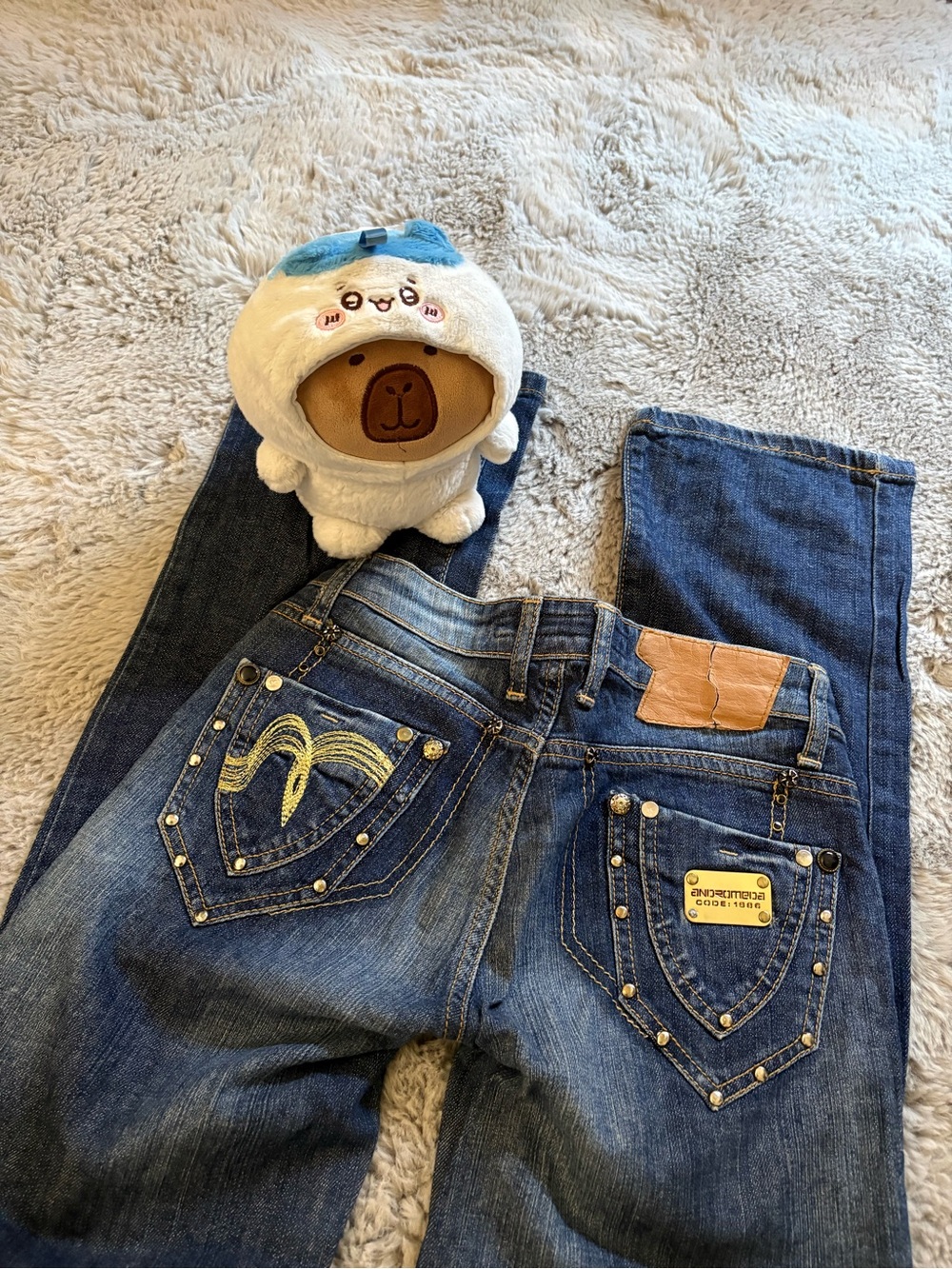 Andromeda Code: 1986 Y2K Embellished Straight Leg Jeans
